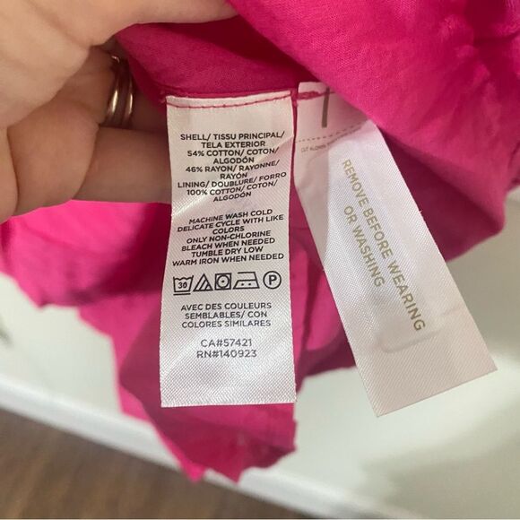 LOFT Pink Flutter Sleeve Cut Out Back Tiered Midi Dress Cotton Lined Size 2 - Picture 8 of 16